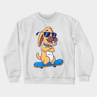 Bulldog on Skateboard Crewneck Sweatshirt